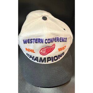 Vintage Western Conference Champions Detroit Red Wing NHL 1997 Cap Hat LOGO 7 Ad